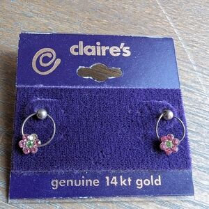 NWT Claire's 14k Gold Flower Earrings